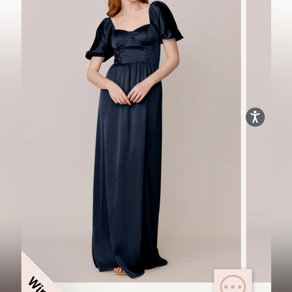 Revelry Romantic Blue Isabella Satin Dress